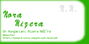 nora mizera business card